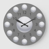 Golf Ball Atom Uhr mit Zahlen (Vorderseite)