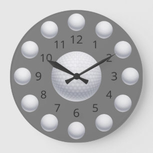 Golf Ball Atom Uhr mit Zahlen