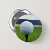 Golf Ball auf dem Golfplatz Button (Vorne & Hinten)