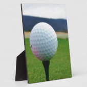 Golf Ball auf dem Golfplatz Fotoplatte (Seite)
