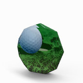 Golf Ball auf dem Grünen Fotoblock (Rechts)
