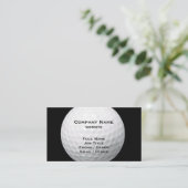 Golf Ball auf der Black Business Card Visitenkarte (Stehend Vorderseite)