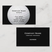 Golf Ball auf der Black Business Card Visitenkarte (Vorne/Hinten)