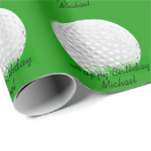 Golf Ball auf Gras Geschenkpapier (Rolleneckpunkt)