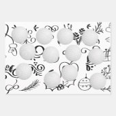 Golf Ball auf Snowflake Weihnachten für Golfer Geschenkpapier Set (Vorderseite 3)