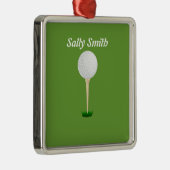 Golf Ball auf T Green Ornament (Rechts)