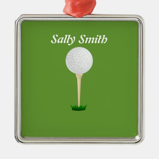 Golf Ball auf T Green Ornament (Vorne)