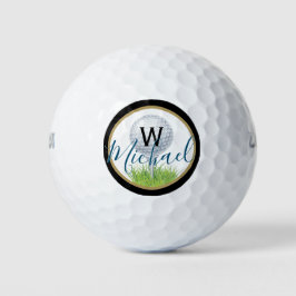 Golf Ball auf T-Shirt mit Name und Monogramm