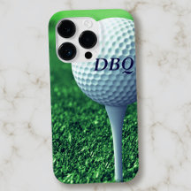 Golf Ball auf T-Shirt Moderne Monogram Golfer Phon