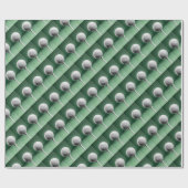 Golf Ball auf T-Shirt Wrapping Paper Geschenkpapier (Flach)