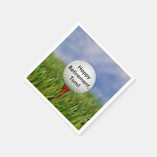 Golf Ball auf Tee für den Ruhestand Serviette (Ecke)