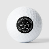Golf Ball b&w Monogrammed Stylish Golfers (Vorderseite)