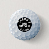Golf Ball Bar Mitzvah Button Schwarz-weiß (Vorderseite)