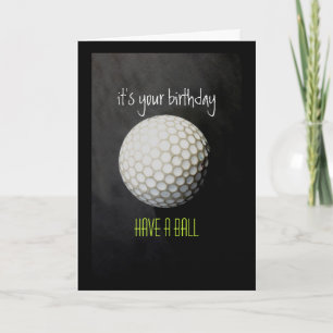 golf ball birthday card for golfer karte
