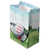 Golf Ball Birthday Kleine Geschenktasche Mittlere Geschenktüte (Vorderseite Schrägansicht)