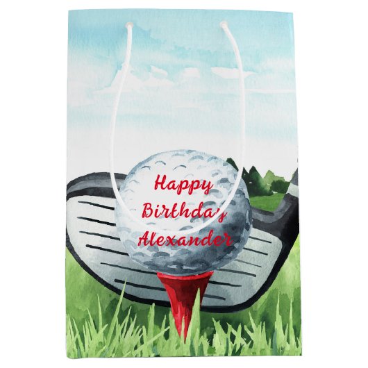 Golf Ball Birthday Kleine Geschenktasche Mittlere Geschenktüte (Vorderseite)
