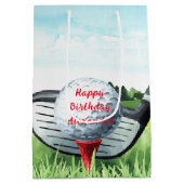 Golf Ball Birthday Kleine Geschenktasche Mittlere Geschenktüte (Rückseite)