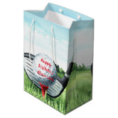 Golf Ball Birthday Kleine Geschenktasche Mittlere Geschenktüte (Rückseite Schrägansicht)