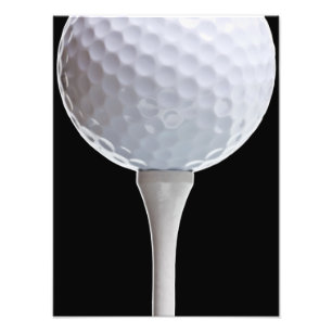 Golf Ball Black Background Golfsport Template Fotodruck