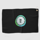 Golf Ball Black Green Initials Golfhandtuch (Horizontal)