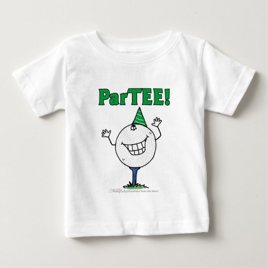 Golf Ball Charakter ParTEE! Baby T-shirt (Vorderseite)