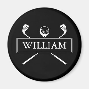 Golf Ball Clubs mit schwarzem Individuelle Name Magnet