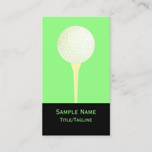 Golf Ball Custom doppelseitig grün und schwarz Visitenkarte (Vorderseite)