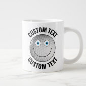 Golf Ball Custom Happy Face & Personalisiert Text Jumbo-Tasse (Rechts)