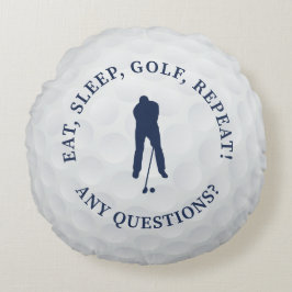 Golf Ball Custom Male Golfer Silhouette Niedlich Rundes Kissen