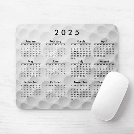 Golf Ball Design 2025 Kalender Mousepad (Mit Mouse)