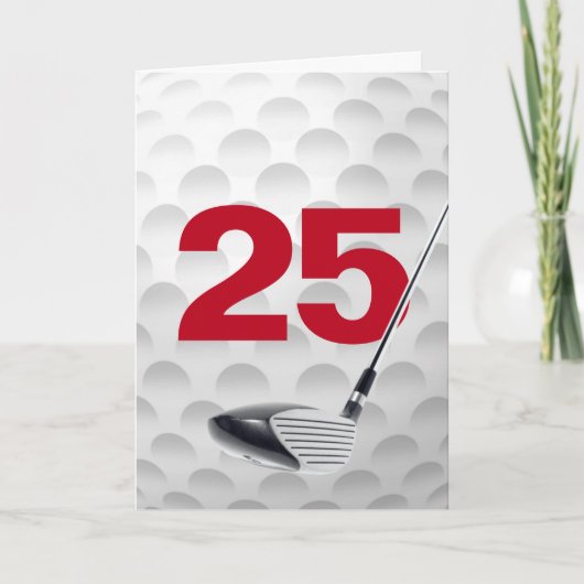 Golf Ball Design 25. Geburtstag Karte (Vorderseite)