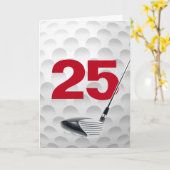 Golf Ball Design 25. Geburtstag Karte (Gelbe Blume)