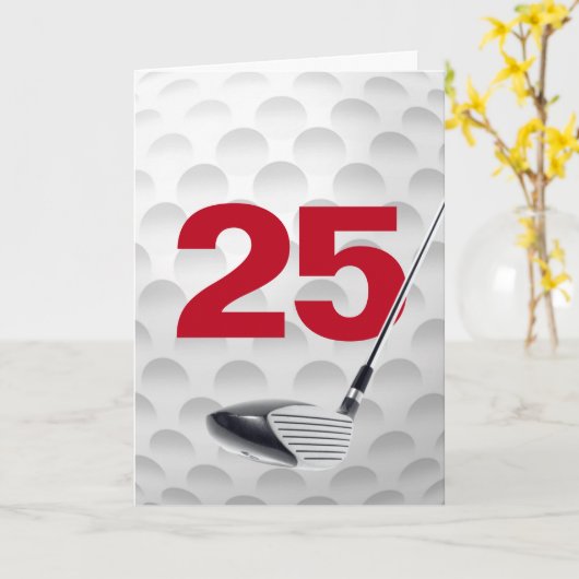 Golf Ball Design 25. Geburtstag Karte (Gelbe Blume)