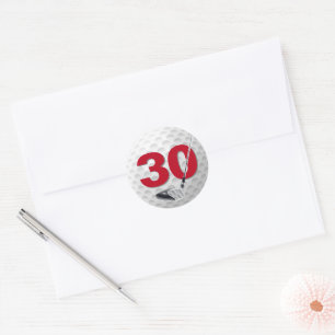 Golf Ball Design 30. Geburtstag Runder Aufkleber