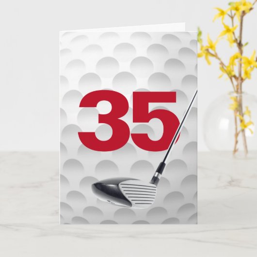 Golf Ball Design 35. Geburtstag Karte (Gelbe Blume)