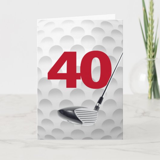 Golf Ball Design 40. Geburtstag Karte (Vorderseite)
