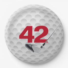 Golf Ball Design 42. Geburtstag Pappteller