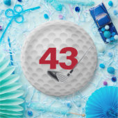 Golf Ball Design 43. Geburtstag Pappteller (Party)