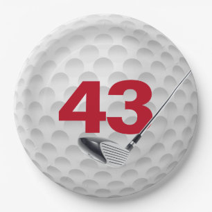 Golf Ball Design 43. Geburtstag Pappteller