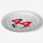 Golf Ball Design 44. Geburtstag Pappteller (Schrägansicht)