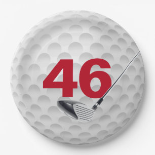Golf Ball Design 46. Geburtstag Pappteller