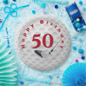 Golf Ball Design 50. Geburtstag Pappteller (Party)
