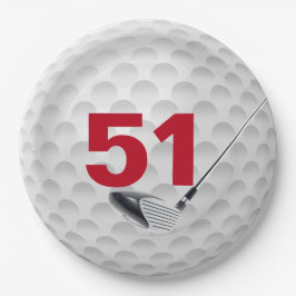 Golf Ball Design 51. Geburtstag Pappteller