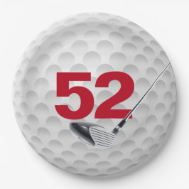 Golf Ball Design 52. Geburtstag Pappteller