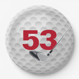 Golf Ball Design 53. Geburtstag Pappteller