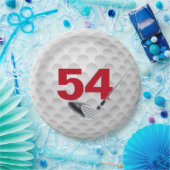 Golf Ball Design 54. Geburtstag Pappteller (Party)