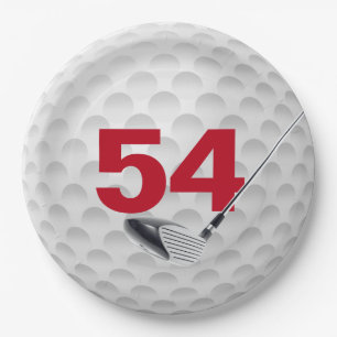 Golf Ball Design 54. Geburtstag Pappteller