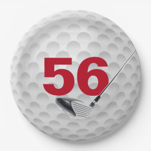 Golf Ball Design 56. Geburtstag Pappteller
