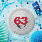 Golf Ball Design 63. Geburtstag Pappteller (Party)
