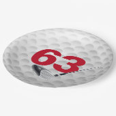 Golf Ball Design 63. Geburtstag Pappteller (Schrägansicht)